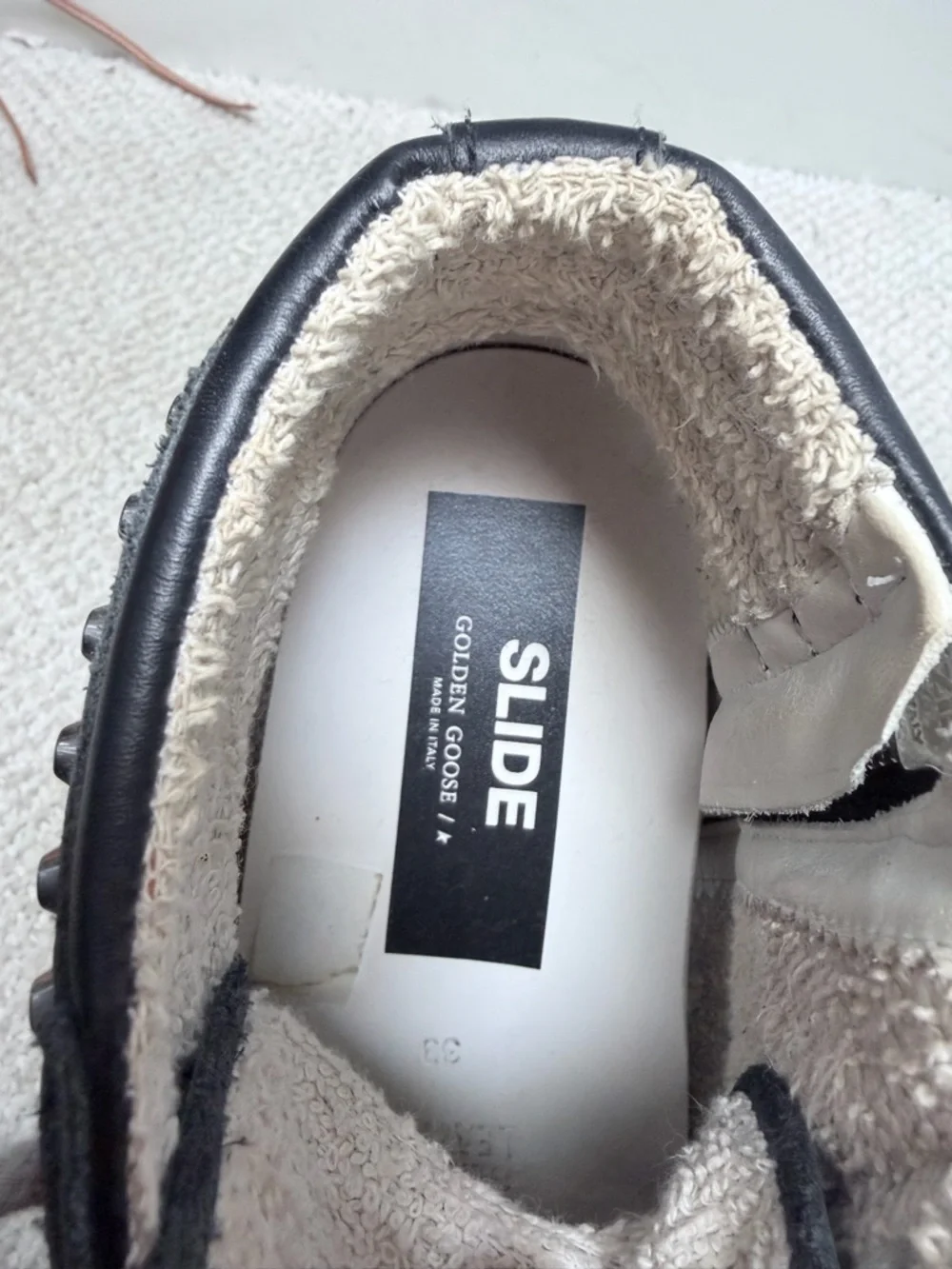 Golden Goose Black Leather High-Top Sneakers with Gray Laces - Picture 7 of 7